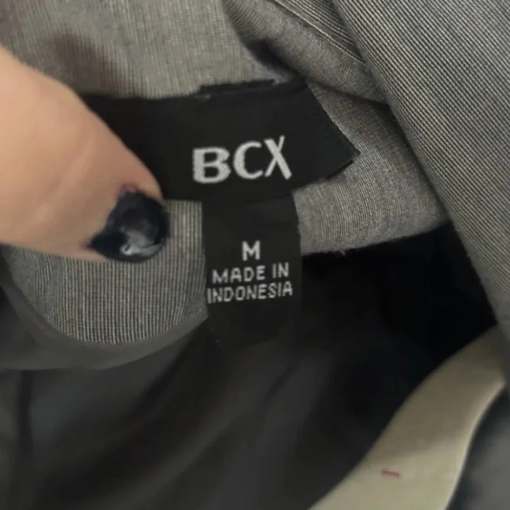 BCX Juniors Vintage Gray Grey Blazer Size Medium Cropped Y2K Retro 3/4 Sleeve - Picture 5 of 5